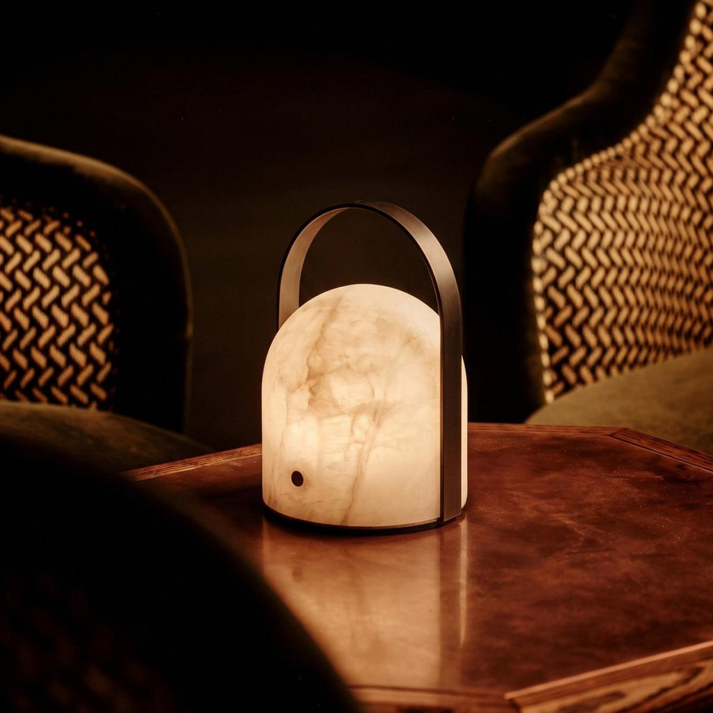 Aurelle Natural Alabaster Portable Table Lamp