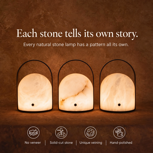 Aurelle Natural Alabaster Portable Table Lamp