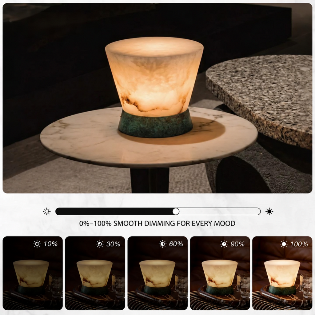 Mist Ridge Natural Alabaster Table Lamp