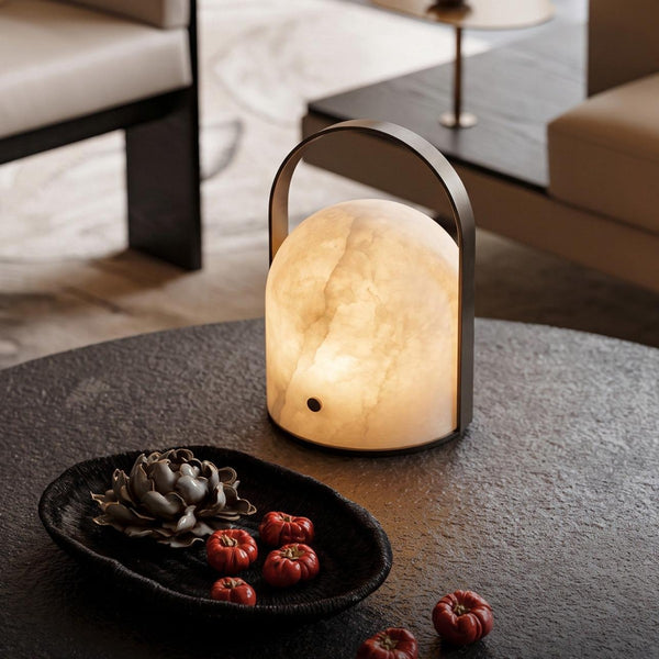 Aurelle Natural Alabaster Portable Table Lamp
