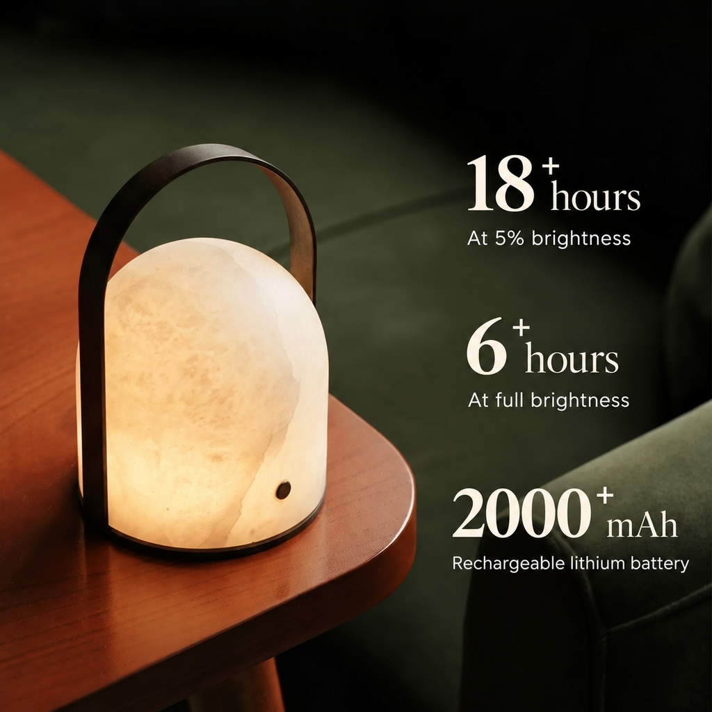 Aurelle Natural Alabaster Portable Table Lamp
