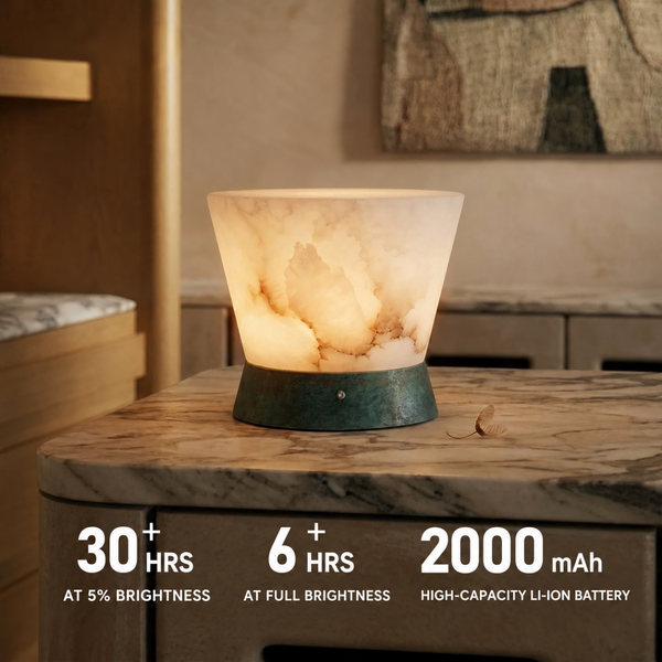 Mist Ridge Natural Alabaster Table Lamp