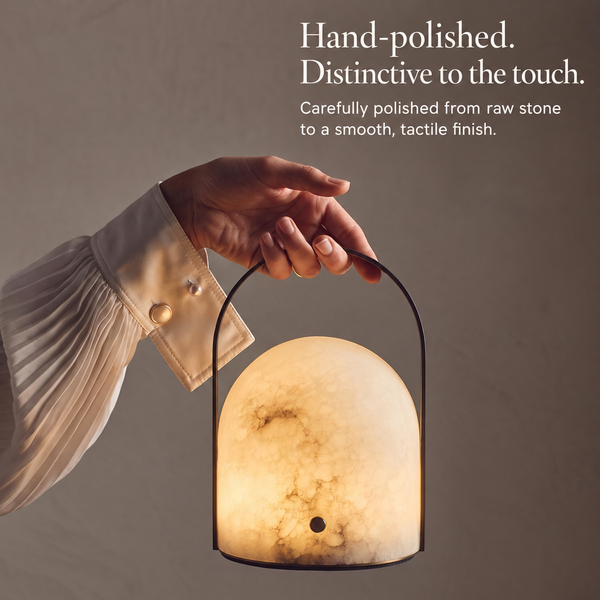 Aurelle Natural Alabaster Portable Table Lamp