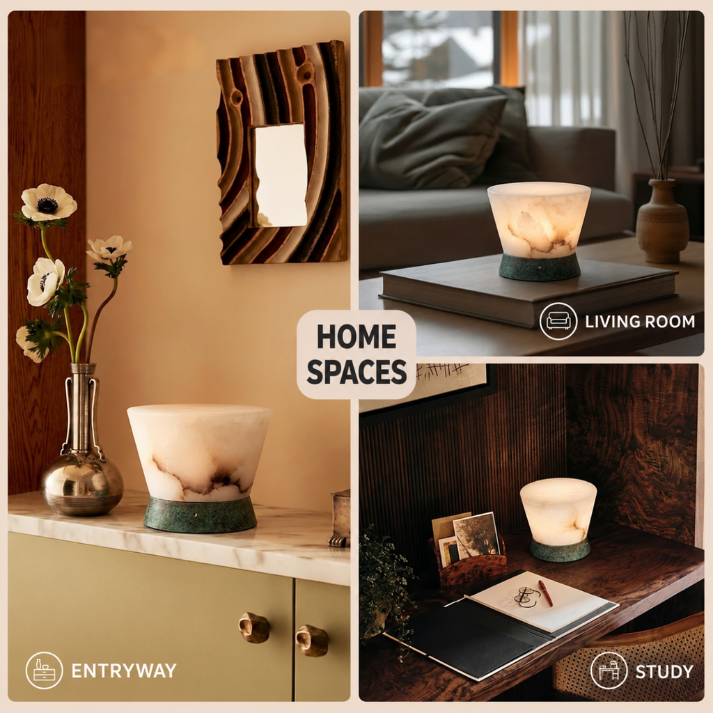 Mist Ridge Natural Alabaster Table Lamp