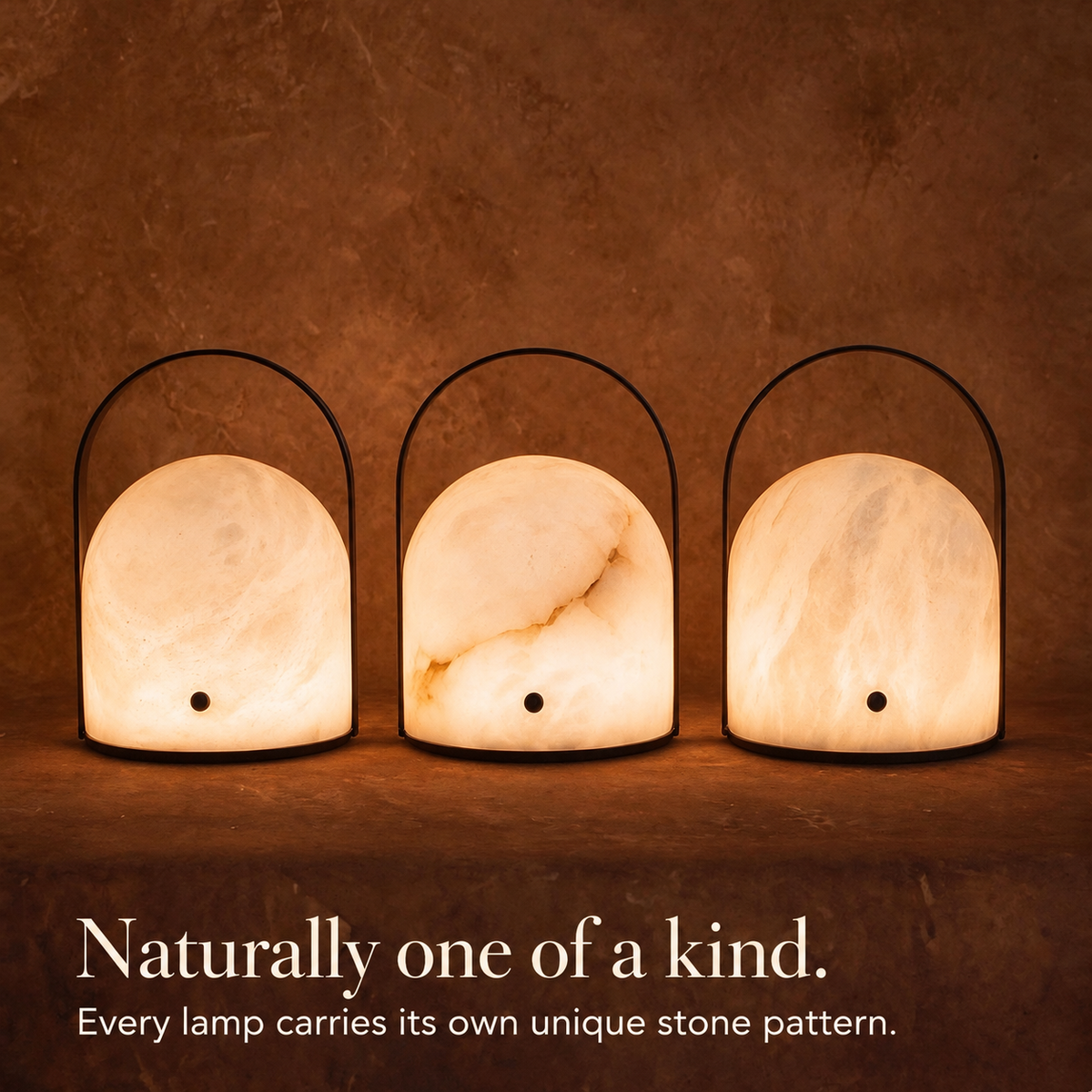 Aurelle Natural Alabaster Portable Table Lamp