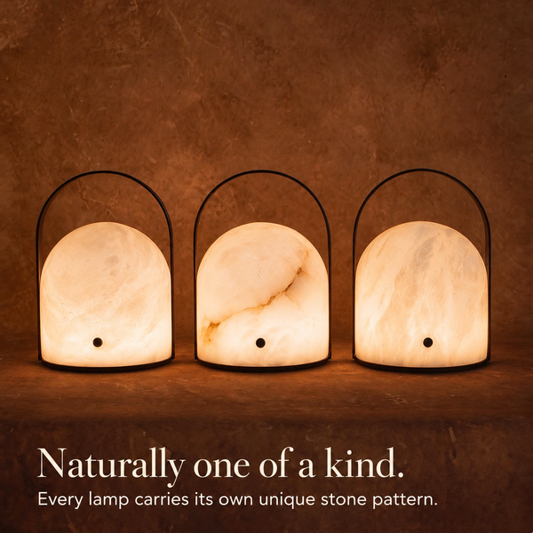 Aurelle Natural Alabaster Portable Table Lamp