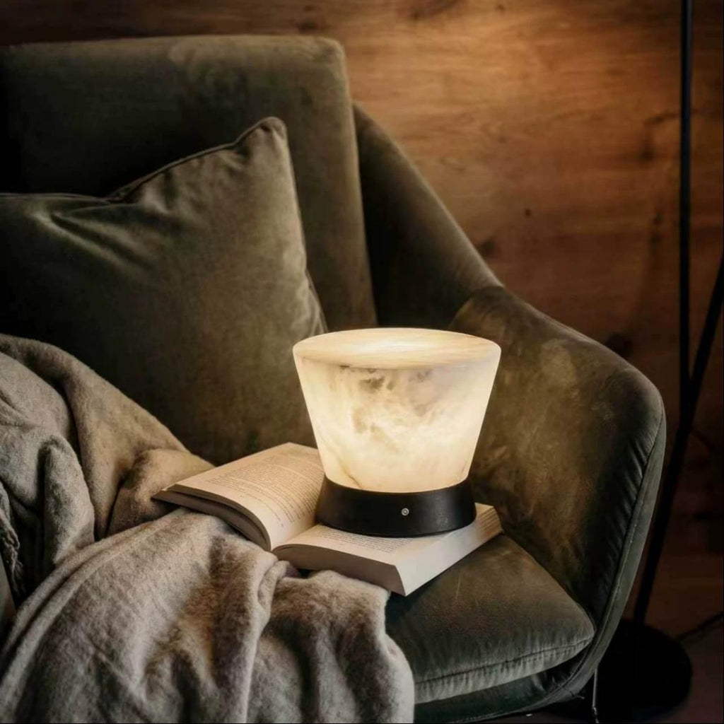 Mist Ridge Natural Alabaster Table Lamp