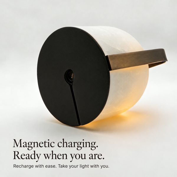 Aurelle Natural Alabaster Portable Table Lamp