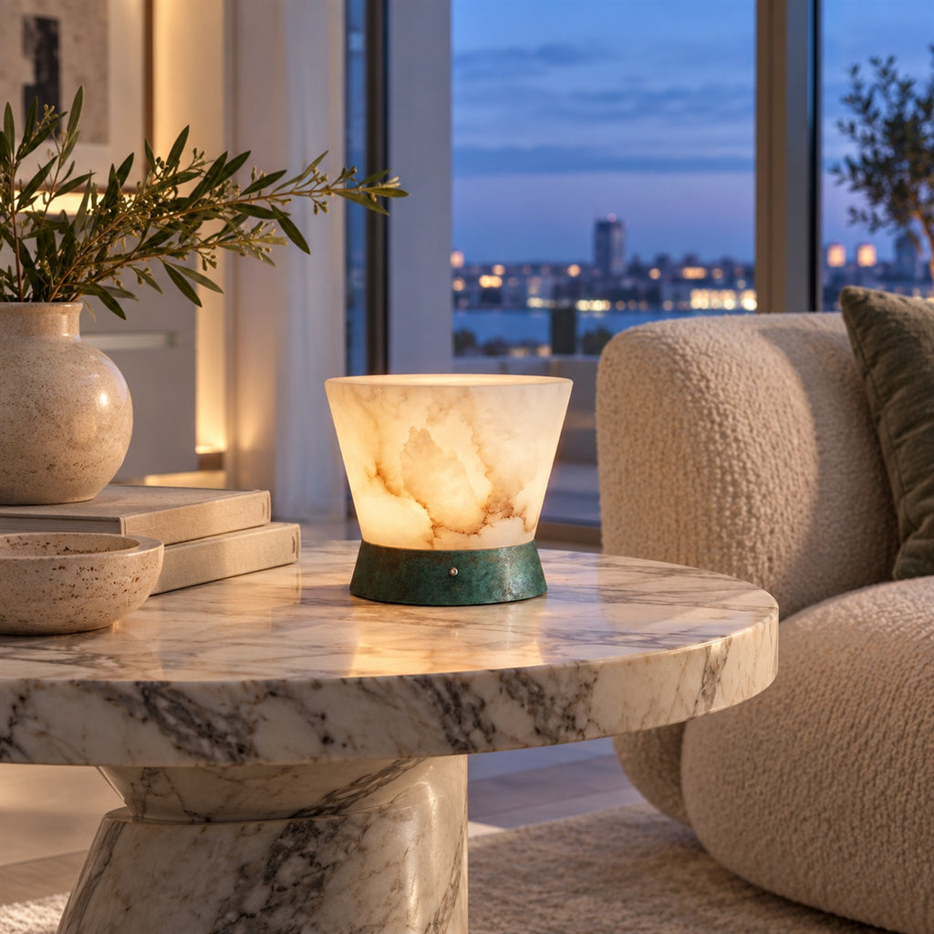 Mist Ridge Natural Alabaster Table Lamp