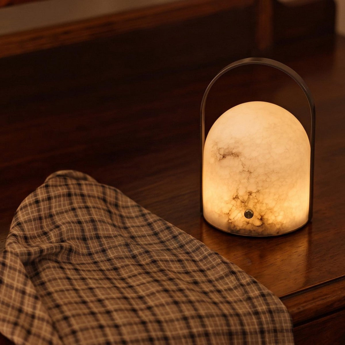 Aurelle Natural Alabaster Portable Table Lamp