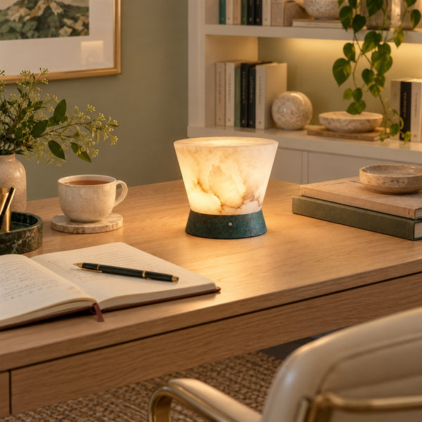 Mist Ridge Natural Alabaster Table Lamp