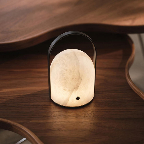 Aurelle Natural Alabaster Portable Table Lamp