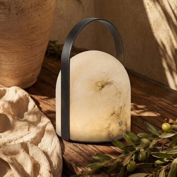Aurelle Natural Alabaster Portable Table Lamp