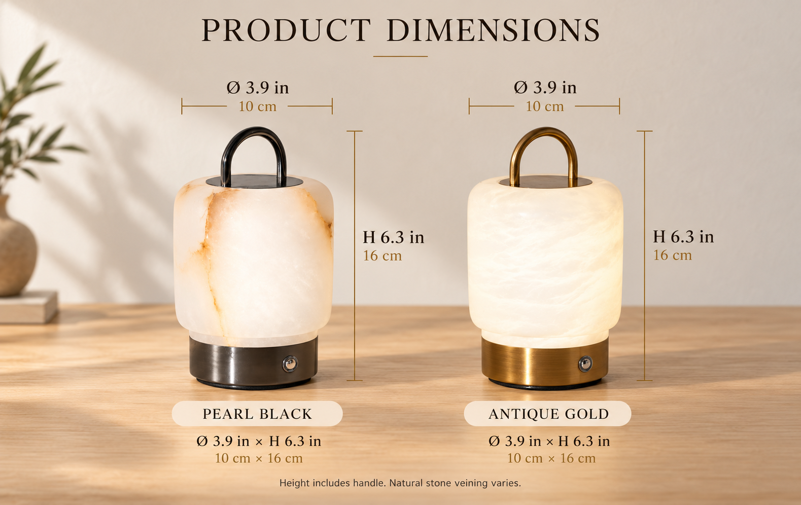 Liora Spanish alabaster lamp product dimensions and base colors